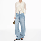 V-Neck Arc Collar Cropped Knit Cardigan