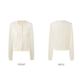 V-Neck Arc Collar Cropped Knit Cardigan